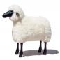 Preview: sheep, curly white fur, black coloured wood