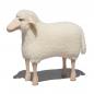 Preview: sheep, small, white wool plush, beech wood