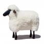 Preview: sheep, small, curly white fur, black coloured wood