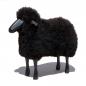 Preview: sheep, small, curly brown fur, black coloured wood