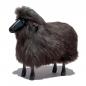 Preview: sheep, small, grey-brown fur, black coloured wood