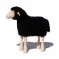 Preview: lamb, black wool plush, beech wood