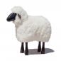 Preview: lamb, curly white fur, black coloured wood