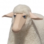 Preview: sheep, small, white wool plush, beech wood