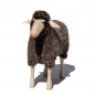 Preview: sheep, small,brown wool plush, beech wood