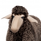 Preview: sheep, small,brown wool plush, beech wood