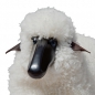 Preview: Schaf, klein, gelocktes weißes Fell, schwarzes Holz