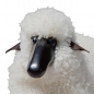 Preview: sheep, small, curly white fur, black coloured wood