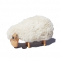 Preview: tiny little lamb, grazing, white fur, beech wood