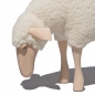 Preview: sheep, small, grazing, white wool plush, beech wood