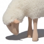 Preview: lamb, grazing, white wool plush, beech wood