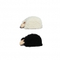 Preview: crib sheep, lying, beech wood, white or black wool plush