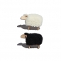 Preview: crib sheep, beech wood, white or black wool plush