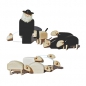 Preview: crib sheep, lying, beech wood, natural, white or black