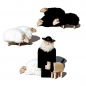 Preview: crib sheep, beech wood, white or black wool plush