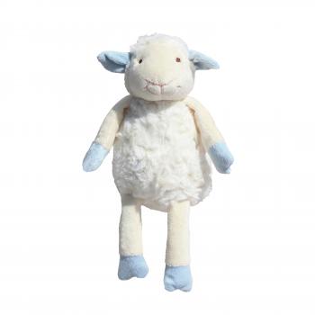 little Linda, cuddly soft sheep, white and light blue plush