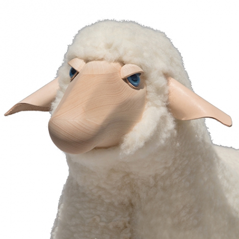 Schaf, weißer Wollplüsch, Buche