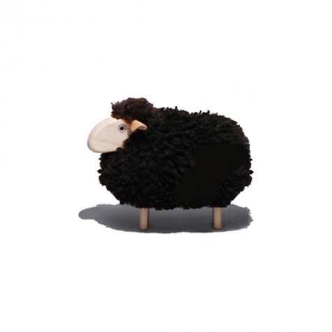 tiny sheep, brown fur, beech wood