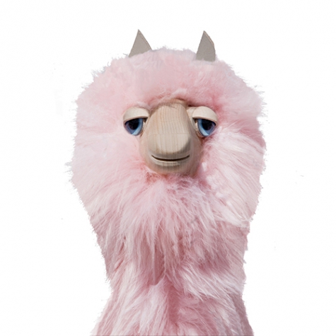 alpaka, small, pink fur, beech wood