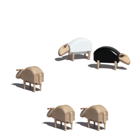 crib sheep, grazing, beech wood, natural, white or black