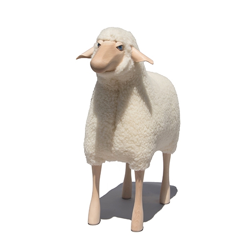 Schaf, weißer Wollplüsch, Buche